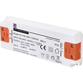 TRU COMPONENTS TC-YSL100F-1208330 napájací zdroj pre LED konštantné napätie 100 W 8.33 A 12 V/DC schválenie nábytku, prepätia, montáž na nehorľavom povrchu; TC-13492700
