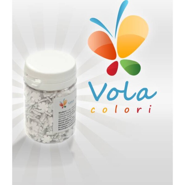 Cukrové vločky, biele 9 mm 40 g - - Vola colori - Vola colori