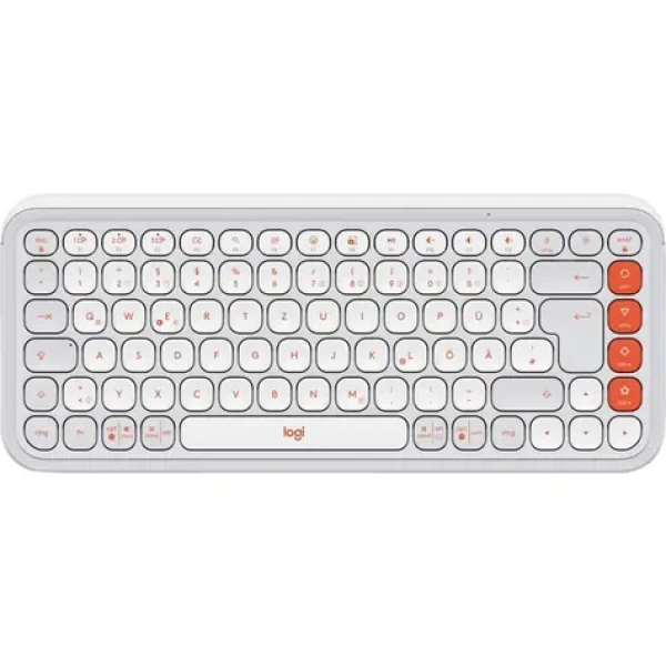 Logitech POP ICON Keys Off White / Klávesnica / nemecké rozloženie (920-013060)