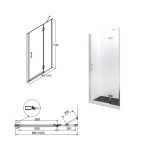 BESCO - Bezrámové sprchové dvere VIVA 195D - Farba rámu zásteny - Hliník chróm, Rozmer A - 100, Smer zatváranie - Ľavé (SX), Výplň - Číre bezpečnostné sklo - 8 mm, Výška - 195 BCVIV10L