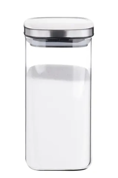 Weis Dóza na potraviny štvorcová 1,2 l / Dóza na potraviny / sklo a nerez / 20,5 x10x10 cm