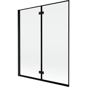 MEXEN - MIST vaňová zástena 140x150 cm 6mm 2-s, čierna, okraj, ľavá 8A9-140-002-70-70-L