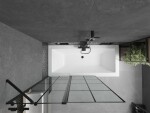 MEXEN/S - Cube obdĺžniková vaňa 170 x 80 cm s panelom + vaňová zástena 120, čierna vzor 550517080X9412117077