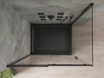 MEXEN/S - Omega sprchovací kút 120x80, transparent, čierna + čierna vanička so sifónom 825-120-080-70-00-4070B