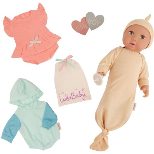 LullaBaby Bábika 35 cm s prekvapením Gender Reveal