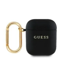 Guess PU Grained Classic Logo Puzdro pre AirPods 1/2 Black (57983122187)