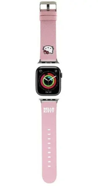 Hello Kitty Silikónový remienok Kitty Head ružová / Remienok / pre Apple Watch 38/40/41 mm (HKAWMPGKHK)