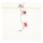 GREEN GATE Vyšívaný bavlnený behúň Xmas Letter White