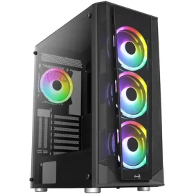 AeroCool Prism FRGB čierna / ATX / 2x USB-A 3.0 / 1x USB-A 2.0 / 4X 120mm / bez zdroja / priehľadná bočnica (ACCM-PB29043.11)