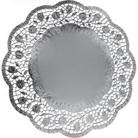 Dekoratívna krajka kruhová strieborná 36cm 4 ks - Wimex - Wimex