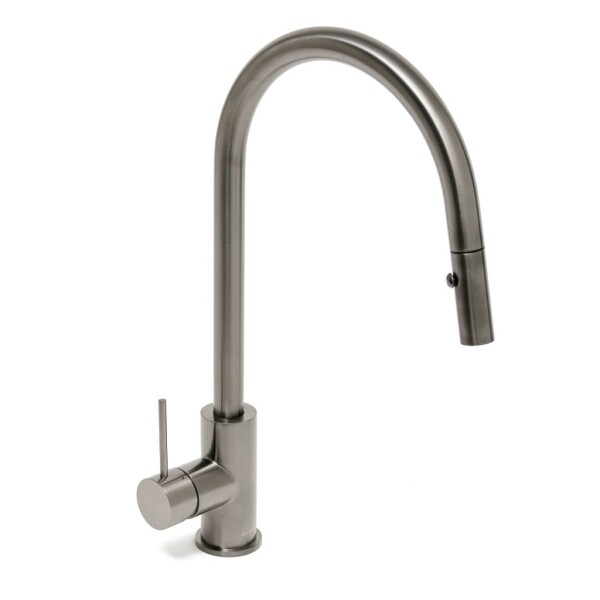 Drezová batéria SAT Aurum s vyťahovacou sprškou, 2 prúdy brúsený gun metal SATBAUR286BGM SATBAUR286BGM