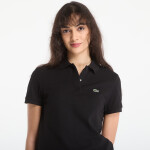 Tričko LACOSTE Short Sleeved Ribbed Collar Shirt Black 38