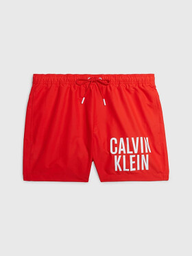 Pánske stredne dlhé plavecké šortky so šnúrkou KM0KM00794 XNE Red - Calvin Klein M