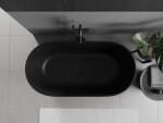 MEXEN - Rimini voľne stojaca vaňa z liateho mramoru 150 x 75, čierna mat 57241507570