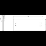 MEXEN/S - Rivel kúpeľňová skrinka pod umývadlo 50 cm s doskou, 2 zásuvky, reliéf, grafit mat 91A20-05047-2-BFFC66