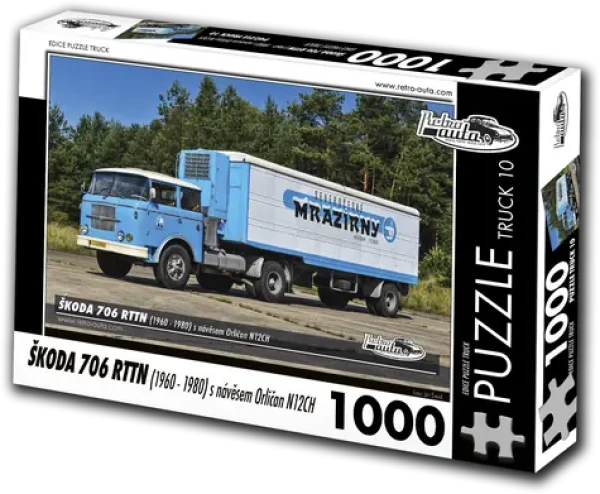 RETRO-AUTA Puzzle TRUCK č.10 Škoda 706 RTTN s návesom Orličan N12CH