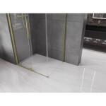 MEXEN/S - Velár sprchovací kút 130 x 85, transparent, zlatá kartáčovaná 871-130-085-01-55