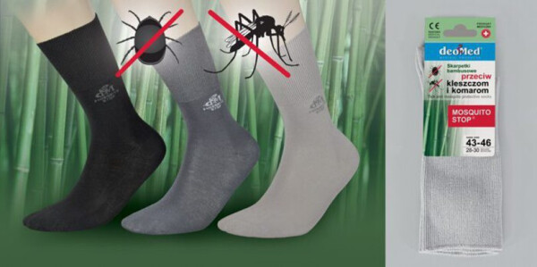 Unisex ponožky proti komárom 03-2021 black - DeoMed 35-38