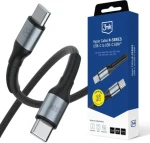 3mk Hyper Cable N-SERIES 0,5m čierna / Dátový kábel / USB-C na USB-C / 60W Power Delivery / nylonový oplet