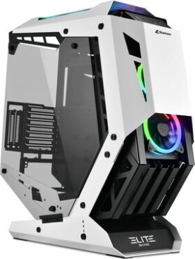 Sharkoon ELITE SHARK CA700 čierno-biela / ATX / RGB / bez zdroja / 2x 120mm / priehľadná bočnica (4044951032112)