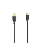 Hama USB-C 2.0 kábel typ AC Flexi-Slim čierna / 0.75 m (200634)