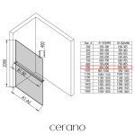 CERANO - Sprchová zástena Walk-in Onyx Top Cube Ľ/P - 8 mm - hranatá vzpera + polička/držiak na uteráky - čierna matná, bronzové sklo - 90x200 CER-690193