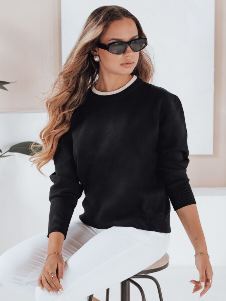 Dámsky základný sveter DARMILA black FashionStreet MY2504 M/L