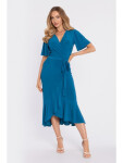 Zavinovacie midi šaty M912 v morskej modrej farbe – Stylove M