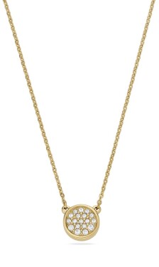 Fossil Elegantný pozlátený náhrdelník so zirkónmi JOF00961710
