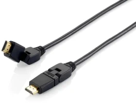 Equip HDMI 5m čierny / Kábel HDMI / otočný konektor 180 ° / 4K 60Hz / HDMI 2.0, 18 Gbps, Ethernet (119365)