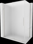 MEXEN/S - Velár sprchovací kút, posuvné dvere 150 x 80, dekor, nikel kartáčovaný 871-150-080-31-97