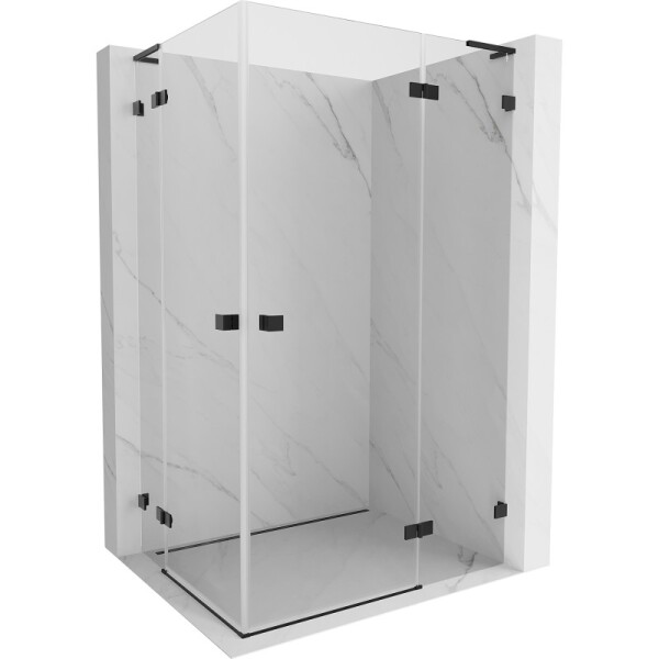MEXEN/S - Lunar L Duo sprchový kút dvere krídlové pravá 90 x 70, transparent, čierna 834L-090P-070L-70-00