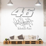 Veselá Stena Samolepka Valentino Rossi 46 Farba: modrá, Veľkosť: 60 x 56 cm