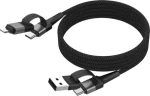 Ansmann Magnetic 4in1 čierna / Nabíjací a dátový kábel / USB-A / USB-C / Lightning / Magnetický / 1,2 m (1700-0188)