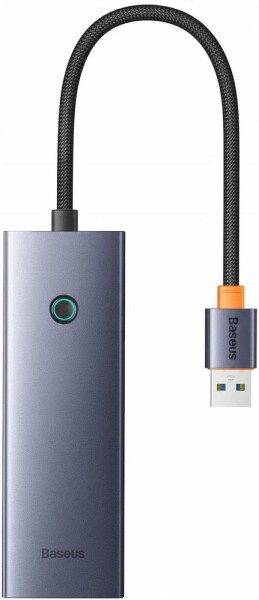 Baseus Hub Baseus UltraJoy Series Lite 4-Port USB-A / 3xUSB-A 3.0, RJ45, USB-C 5V (Sivý)