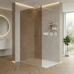 CERANO - Sprchová zástena Walk-in Onyx Cube Ľ/P - 8 mm - hranatá vzpera - biela matná, bronzové sklo - 90x200 CER-686617