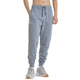 Kalhoty Under Armour Rival Fleece Joggers Castlerock Light Heather/ White XL