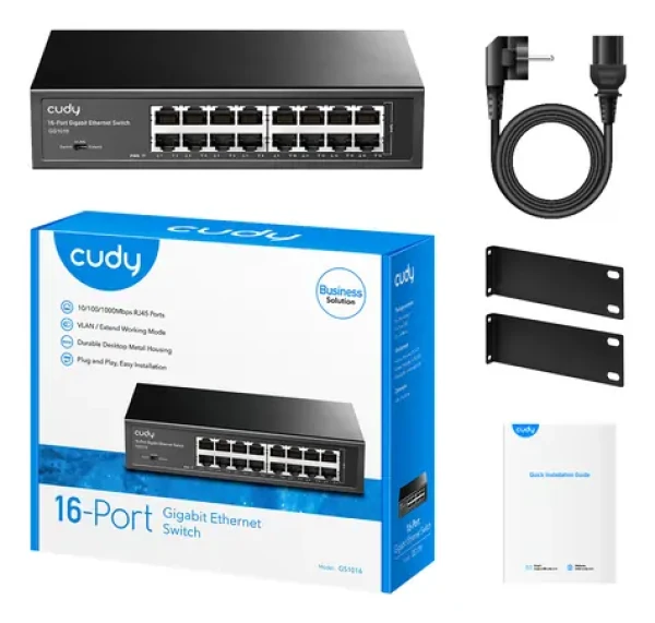 Cudy GS1016 / Switch / 16x RJ45 / 1000Mbps / Rack mount (GS1016)