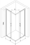 MEXEN - Rio sprchovací kút štvorcový 80x80 cm prúžky, chróm 860-080-080-01-20
