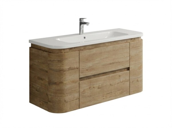 Kúpeľňová skrinka s umývadlom Naturel Shelley 119x50x45 cm dub mat SHELLEY120OAK SHELLEY120OAK