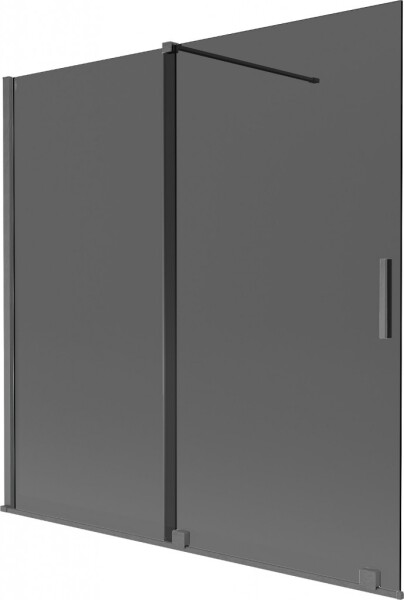 MEXEN/S - Velar dvojkrídlová posuvná vaňová zástena 160 x 150, grafit, grafit kartáčovaná 896-160-000-41-66