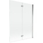 MEXEN - MIST vaňová zástena 130x150 cm 6mm 2-s, chróm, číra, pravá 8A9-130-002-01-00-P