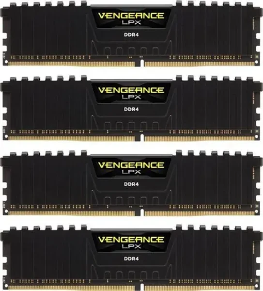 Corsair Vengeance LPX Black 64GB (4x16GB) 3200MHz / DDR4 / PC4-25600 / CL16-20-20-38 / 1.35V / XMP2.0 (CMK64GX4M4E3200C16)