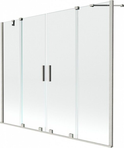 MEXEN/S - Velar Duo dvojkrídlová posuvná vaňová zástena 180 x 150, transparent, nikel kartáčovaný 896-180-000-02-97