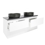 Kúpeľňová skrinka s krycou doskou SAT B-Way 119x50x45 cm biela lesk BWAY2120WTK BWAY2120WTK