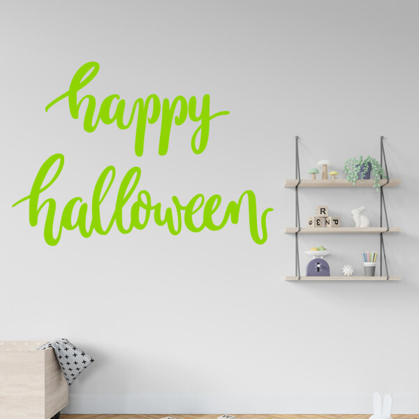 Veselá Stena Samolepka Happy Halloween Farba: zelená, Veľkosť: 80 x 57 cm