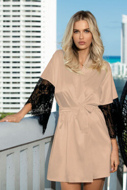 DKaren Housecoat Dagmara Light Beige světle béžová