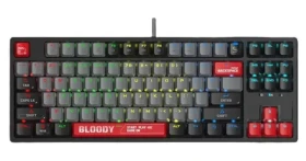 A4Tech BLOODY S87 (Red Switch) čierna / Herná klávesnica / RGB / CZ layout / Red Switch / USB-A / 1.8 m (S87-ER-TKL)