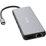 Verbatim Multiport Hub CMH-13 USB-C sivá / Dokovacia stanica / 6x USB-A / 2x USB-C / RJ45 / 2x HDMI / DP / 3.5mm (32153)