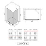 CERANO - Sprchovací kút Antelo L/P - 6 mm - chróm, transparentné sklo - 110x30x190 - otočný CER-8050BD128